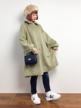 「Another Edition（アナザーエディション）のアイテム（帽子）」を使った、チョコビさん（レディース・154cm）の冬コーディネート