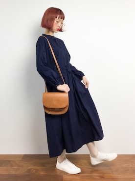 「ちょこびおすすめ」｜「アイテム（シャツワンピース）」を使った、チョコビさん（レディース・154cm）の冬コーディネート