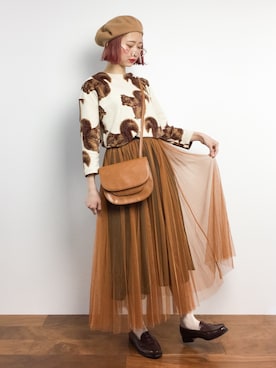 「eiπe （イーペ）のアイテム（トップス）」を使った、チョコビさん（レディース・154cm）の冬コーディネート