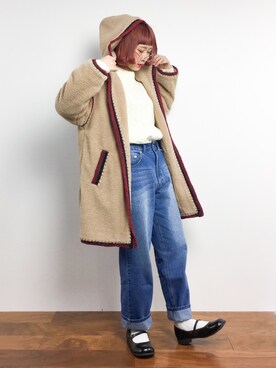 「Another Edition（アナザーエディション）のアイテム（その他アウター）」を使った、チョコビさん（レディース・154cm）の冬コーディネート