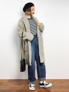 「DOUBLE NAME（ダブルネーム）のアイテム（その他アウター）」を使った、チョコビさん（レディース・154cm）の冬コーディネート