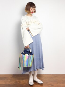 「Honey Salon（ハニーサロン）のアイテム（バッグ）」を使った、チョコビさん（レディース・154cm）の冬コーディネート