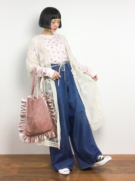 「WC（ダブル シー）のアイテム（トートバッグ）」を使った、チョコビさん（レディース・154cm）の冬コーディネート