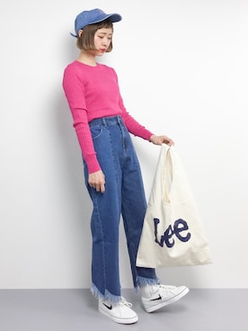 「mmts（マミタス）のアイテム（キャップ）」を使った、チョコビさん（レディース・154cm）の春コーディネート