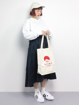 「SHIPS（シップス）のChampion(チャンピオン): SHIPS AUTHENTIC PRODUCTS 別注 LOWキャップ■（キャップ）」を使った、チョコビさん（レディース・154cm）の春コーディネート