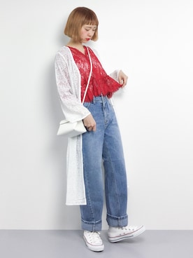 「DOUBLE NAME（ダブルネーム）のアイテム（その他アウター）」を使った、チョコビさん（レディース・154cm）の春コーディネート