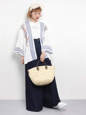 「ちょこび」｜「アイテム（カバーオール）」を使った、チョコビさん（レディース・154cm）の春コーディネート