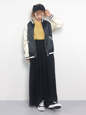 「ちょこび」｜「アイテム（ブルゾン）」を使った、チョコビさん（レディース・154cm）の春コーディネート
