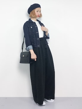 「ちょこびおすすめ」｜「アイテム（デニムジャケット）」を使った、チョコビさん（レディース・154cm）の春コーディネート