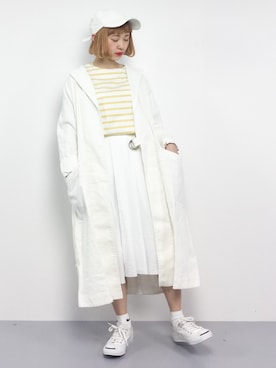 「RNA-N（アールエヌエーエヌ）のアイテム（その他アウター）」を使った、チョコビさん（レディース・154cm）の春コーディネート