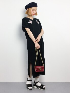 「ふりふ（フリフ）のアイテム（ワンピース）」を使った、チョコビさん（レディース・154cm）の春コーディネート