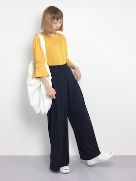 「MASTER&Co（マスターアンドコー）のアイテム（ショルダーバッグ）」を使った、チョコビさん（レディース・154cm）の春コーディネート