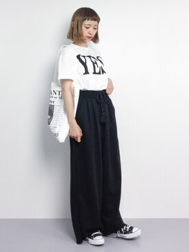 「DING（ディング）のアイテム（バッグ）」を使った、チョコビさん（レディース・154cm）の夏コーディネート