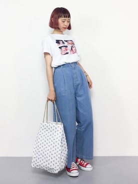 「45R（フォーティファイブアール）のアイテム（バッグ）」を使った、チョコビさん（レディース・154cm）の夏コーディネート