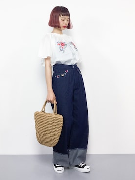 「TONE SELECT GOODS（トーンセレクトグッズ）のアイテム」を使った、チョコビさん（レディース・154cm）の夏コーディネート