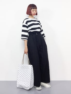 「45R（フォーティファイブアール）のアイテム（バッグ）」を使った、チョコビさん（レディース・154cm）の夏コーディネート