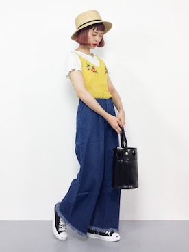 「MERLOT（メルロー）のアイテム（キャミソール）」を使った、チョコビさん（レディース・154cm）の夏コーディネート