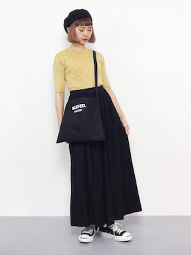 「earth music&ecology（アースミュージックアンドエコロジー）のカットプリーツスカーチョ（その他パンツ）」を使った、チョコビさん（レディース・154cm）の夏コーディネート