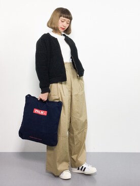 「ちょこびおすすめ」｜「アイテム（ブルゾン）」を使った、チョコビさん（レディース・154cm）の秋コーディネート