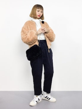 「ちょこびおすすめ」｜「アイテム（ブルゾン）」を使った、チョコビさん（レディース・154cm）の秋コーディネート