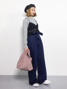 「coca（coca）（コカ）のアイテム（帽子）」を使った、チョコビさん（レディース・154cm）の秋コーディネート