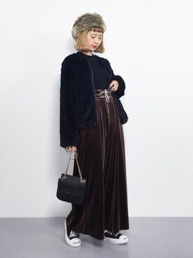 「Honeys（ハニーズ）のアイテム（ブルゾン）」を使った、チョコビさん（レディース・154cm）の秋コーディネート
