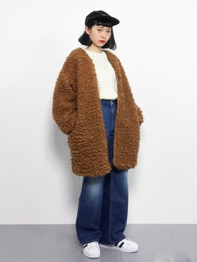「ちょこびおすすめ」｜「アイテム（その他アウター）」を使った、チョコビさん（レディース・154cm）の秋コーディネート