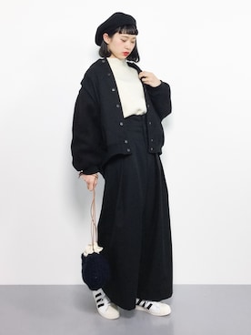 「ちょこびおすすめ」｜「アイテム（その他アウター）」を使った、チョコビさん（レディース・154cm）の秋コーディネート