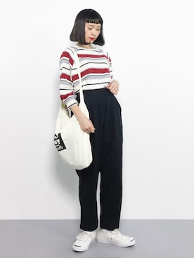 「ROROL（ロロル）のアイテム」を使った、チョコビさん（レディース・154cm）の秋コーディネート