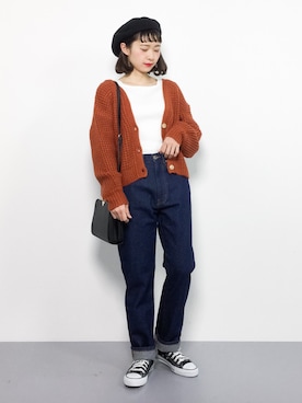 「BASE（ベース）のアイテム」を使った、チョコビさん（レディース・154cm）の秋コーディネート
