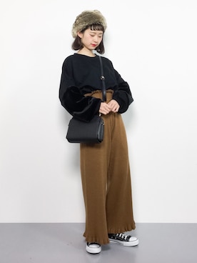 「BASE（ベース）のアイテム」を使った、チョコビさん（レディース・154cm）の秋コーディネート