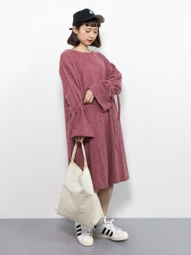 「coca（coca）（コカ）のアイテム（帽子）」を使った、チョコビさん（レディース・154cm）の秋コーディネート