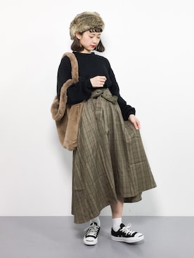 「reca（レカ）のアイテム（バッグ）」を使った、チョコビさん（レディース・154cm）の秋コーディネート