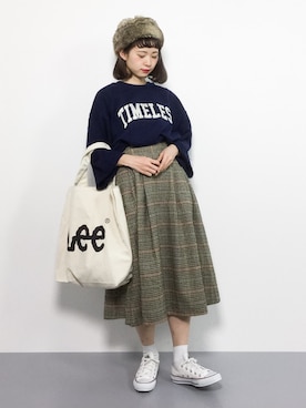 「Rodeo Crowns（ロデオクラウンズ）のアイテム」を使った、チョコビさん（レディース・154cm）の秋コーディネート