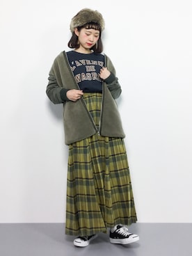 「ちょこびおすすめ」｜「アイテム（その他アウター）」を使った、チョコビさん（レディース・154cm）の秋コーディネート