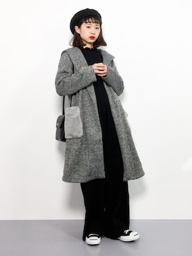 「w closet（ダブルクローゼット）のアイテム（その他アウター）」を使った、チョコビさん（レディース・154cm）の秋コーディネート