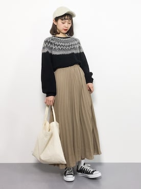 「青文字系」｜チョコビさん（レディース・154cm）の冬コーディネート