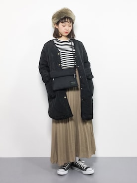 「ちょこびおすすめ」｜「アイテム（その他アウター）」を使った、チョコビさん（レディース・154cm）の冬コーディネート