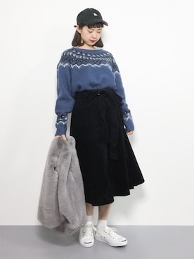 「青文字系」｜チョコビさん（レディース・154cm）の冬コーディネート