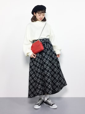 「青文字系」｜チョコビさん（レディース・154cm）の冬コーディネート