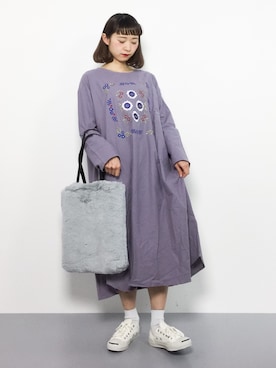 「青文字系」｜チョコビさん（レディース・154cm）の冬コーディネート