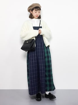 「RAY CASSIN（レイカズン）のアイテム（ハンチング/ベレー帽）」を使った、チョコビさん（レディース・154cm）の冬コーディネート