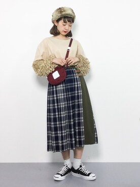 「青文字系」｜チョコビさん（レディース・154cm）の冬コーディネート