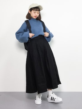 「青文字系」｜チョコビさん（レディース・154cm）の冬コーディネート