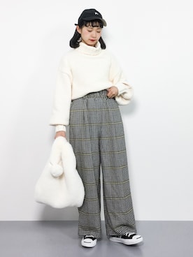 「DURAS（デュラス）のアイテム（バッグ）」を使った、チョコビさん（レディース・154cm）の冬コーディネート