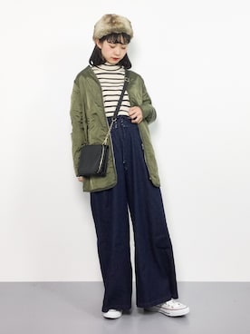 「titivate（ティティベイト）のアイテム（その他アウター）」を使った、チョコビさん（レディース・154cm）の冬コーディネート