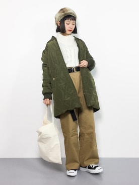 「coca（coca）（コカ）のアイテム（その他アウター）」を使った、チョコビさん（レディース・154cm）の冬コーディネート