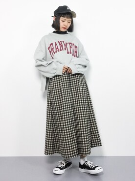 「青文字系」｜チョコビさん（レディース・154cm）の冬コーディネート