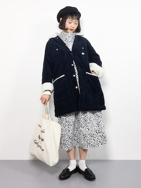 「ちょこびおすすめ」｜「アイテム（その他アウター）」を使った、チョコビさん（レディース・154cm）の冬コーディネート