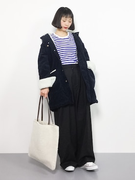「ちょこびおすすめ」｜「アイテム（その他アウター）」を使った、チョコビさん（レディース・154cm）の冬コーディネート